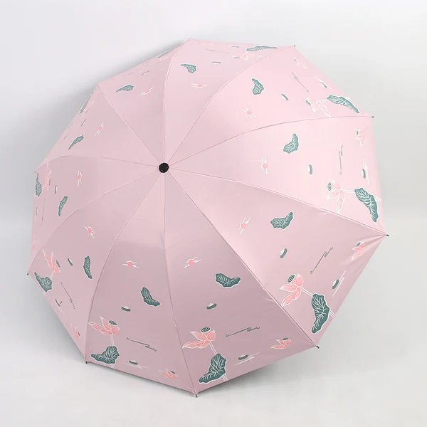 Damen Faltbarer Regenschirm mit floralen Akzenten Hover Image