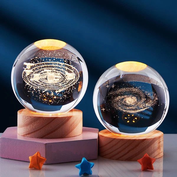 CrystalLight – 3D-Kristall-Nachtlampe mit LED-Beleuchtung | Stimmungsbeleuchtung für Schlaf- oder Wohnzimmer