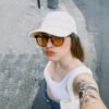 Damen modische transparente Sonnenbrille im eleganten Hexagon-Design