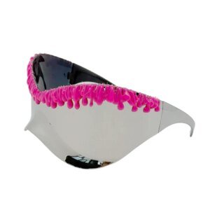 Damen futuristische Schutzbrille mit einzigartigem Wellenrahmen Hover Image