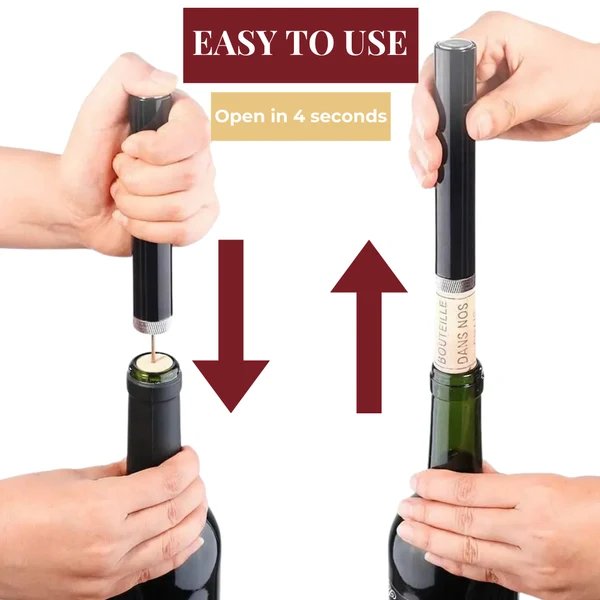 WineLuxe Luftdruck-Weinöffner – Edelstahl & ergonomisches Design Hover Image