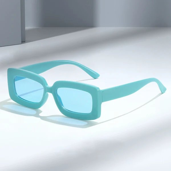 Damen Modische Schildkröten-Sonnenbrille mit rechteckigem Rahmen und Verlaufsgläsern