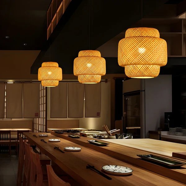 Bamboo-Lampe Handgestrickt Chinesischer Stil Weben