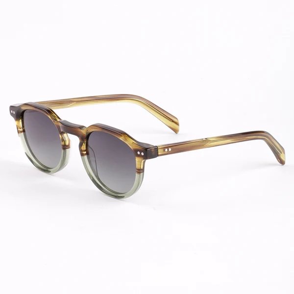 Damen modische Sonnenbrille mit stilvollem, runden Rahmen und UV-Schutz