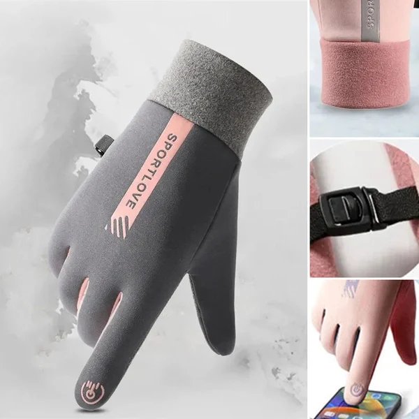 Wasserdichter, rutschfester und kältebeständiger Finger-Touchscreen-Handschuh Hover Image