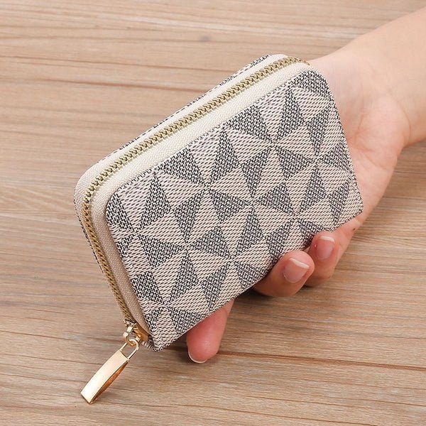 Geometrisch gemusterte Reißverschluss-Münztasche