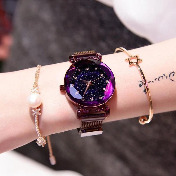 Wasserdichte Sternenhimmel Mädchen Armbanduhr Hover Image