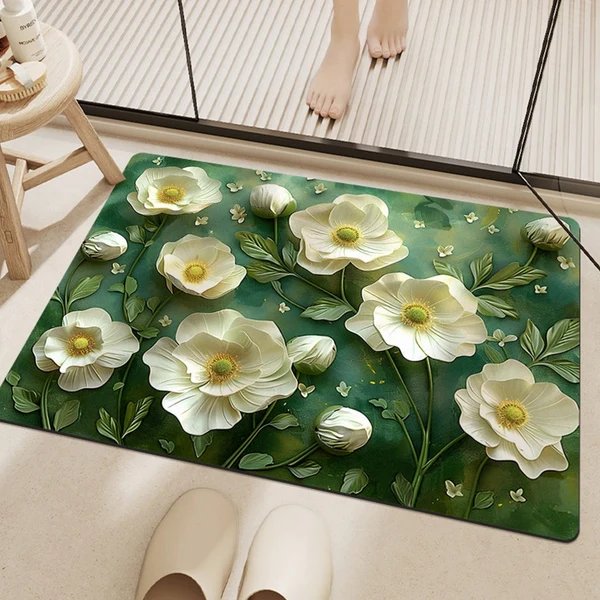 Künstlerisches florales Design Badezimmermatte