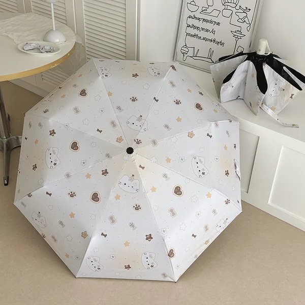 Damen Faltbarer Regenschirm mit charmantem Tierdesign