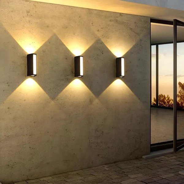 Moderner minimalistischer Säulen-Kunststoff-LED-Wandleuchtenlampen für Garten Hover Image