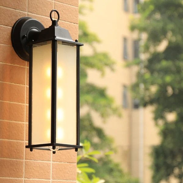 Moderner Minimalistischer Quadrat Rechteck Rund Glas Aluminium 1-Licht Wandleuchte Lampe Für Garten