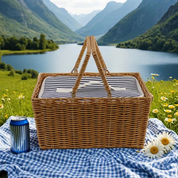 Damen Picknickkorb mit isolierter Innentasche und strapazierfähigem Futter