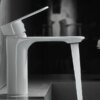 Badezimmer Waschbecken Wasserhahn Hebelgriff Messing Monochrom Badezimmer Wasserhahn