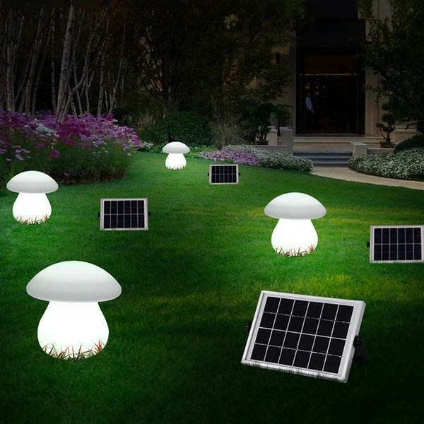 Zeitgenössische kreative solarbetriebene wasserdichte Pilzform PE LED Außenleuchte für die Terrasse