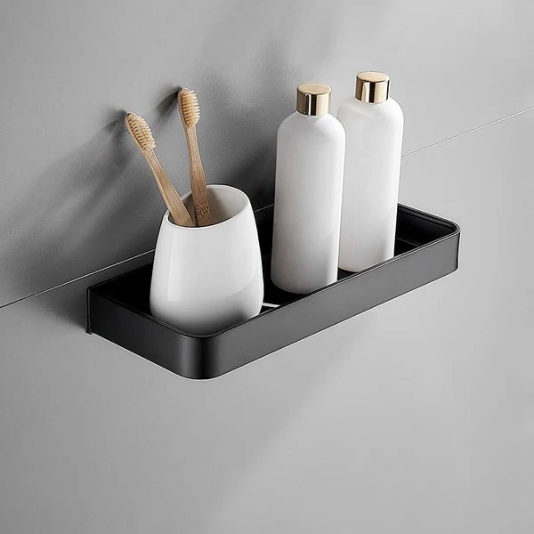 Matt Schwarz Badezimmer Set Modern 1/2 - Stück Edelstahl Badregal