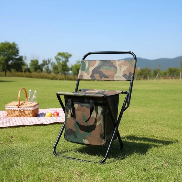 Zeitgenössischer Industrie Rechteckiger Oxford-Stoff Stahlrohr Klappstuhl Rückenlehne Armlehnlos Für Garten & Outdoor Terrasse