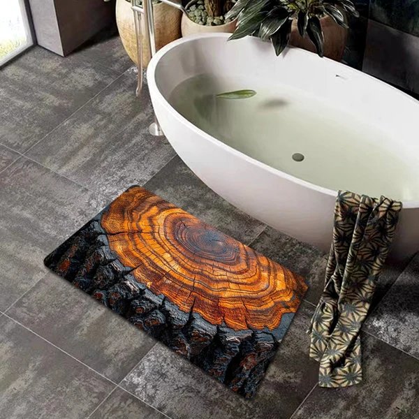 Natürliche Holzmaserung Badmatte