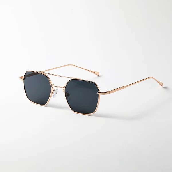 Damen filigrane Sonnenbrille mit elegantem polygonalen Rahmen