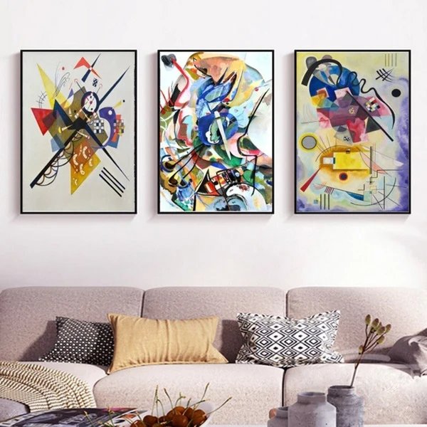 Vintage Wassily Kandinsky Berühmtes abstraktes Gemälde - Leinwanddruck