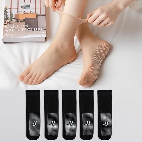 Unsichtbare, rutschfeste Kristallseide Socken
