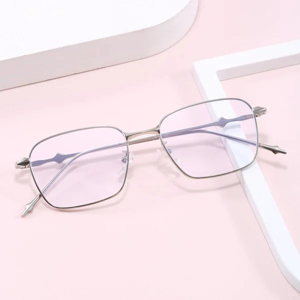 Damen elegante quadratische Sonnenbrille mit hochwertigem Metallrahmen