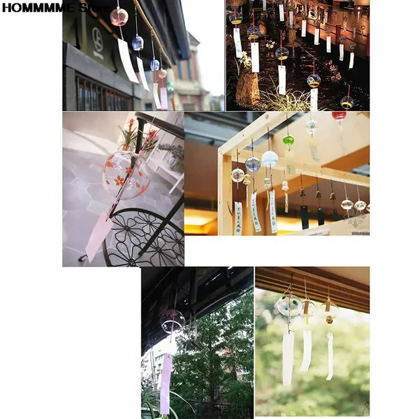 Yumeko Glas-Windspiel | Japanischer Stil | Handgefertigt | Klarer Klang | Dekorativer Anhänger Hover Image