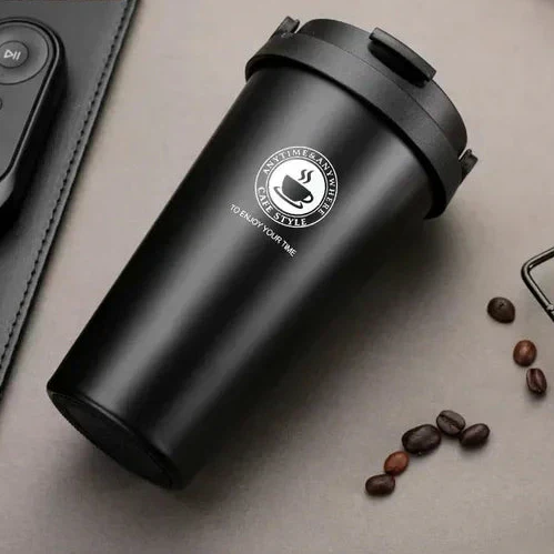 WarmCold Isolierbecher – Edelstahl-Reisebecher 500 ml mit Schiebedeckel