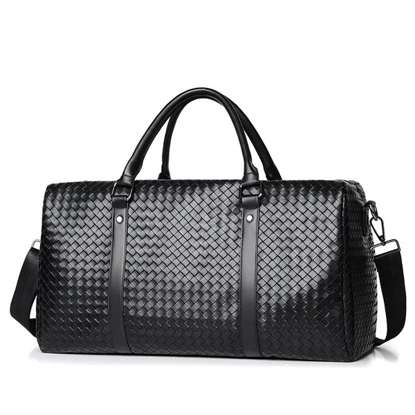 Gewebte Leder-Wochenend-Duffel-Tasche