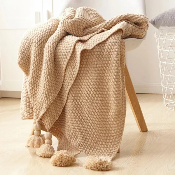 Skandinavische Strickdecke aus Wolle - Aurora
