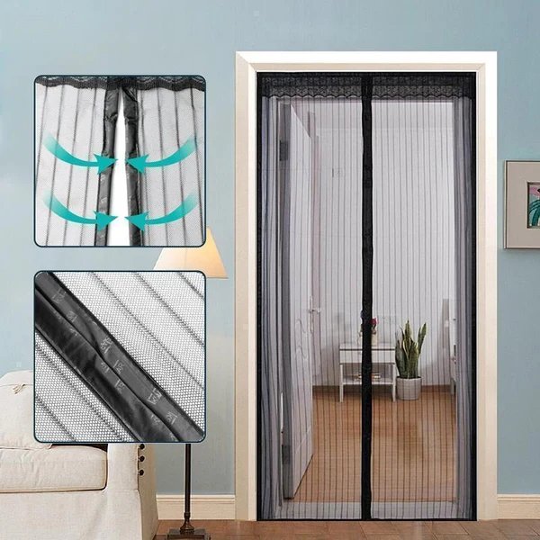 Magnetische Fliegengittertür mit Vollrahmen Klettverschluss
