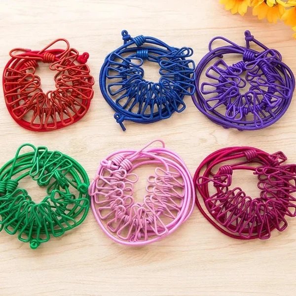12 Clips Elastische Wäscheleine Hover Image