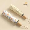 Damen eleganter und farbenfroher Faltregenschirm mit floralem Design
