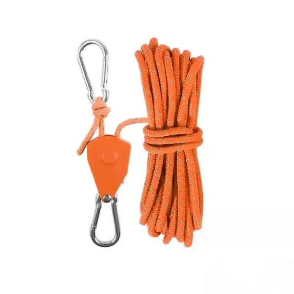Reflexions-Außen-Seilset – Mit Karabiner, Haken & Spannhebel für Zelt & Camping (4 Teile)