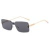 Damen moderne rechteckige Sonnenbrille mit stilvollem Metallrahmen