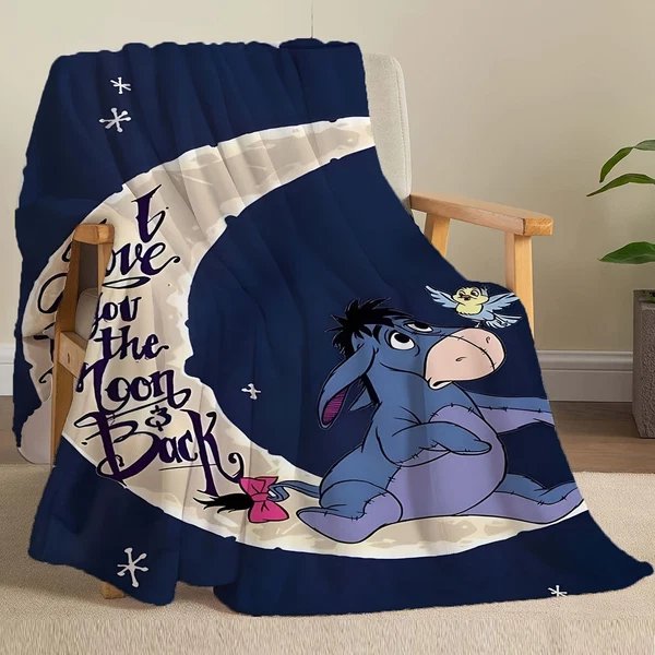 Weiche Fleecedecke mit Eeyore-Motiv – erhältlich in verschiedenen Größen für alle Jahreszeiten. Hover Image