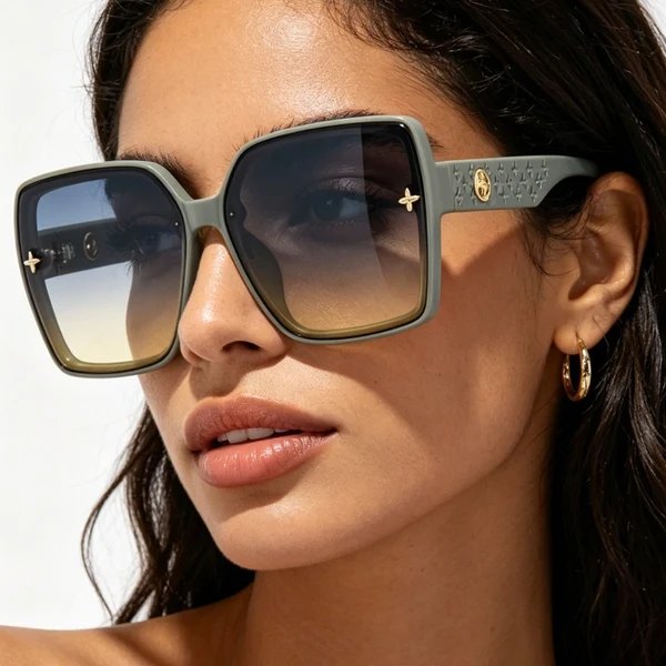 Damen oversized quadratische Sonnenbrille mit elegantem Design