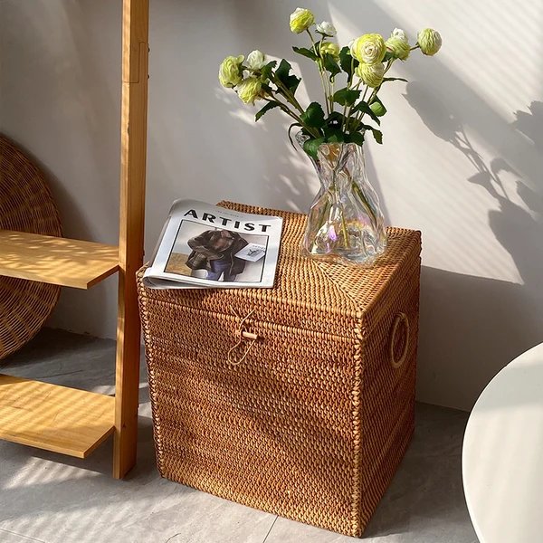 Damen stilvolle Aufbewahrungsbox aus geflochtenem Naturmaterial
