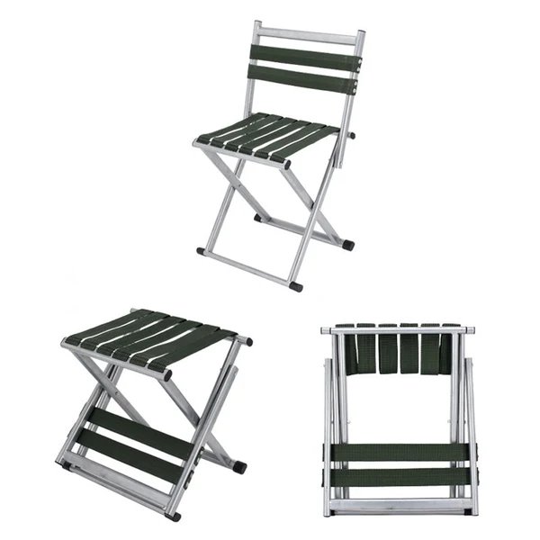 Zeitgenössischer nordischer quadratischer Nylon-Metall klappbarer Campingstuhl Fishing Chair mit Rückenlehne für den Außenbereich Patio Hover Image