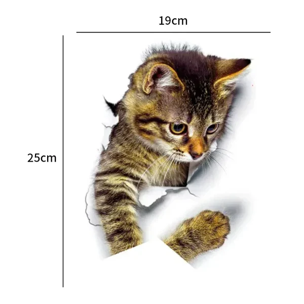 3D Toilettenschutz Katzenaufkleber