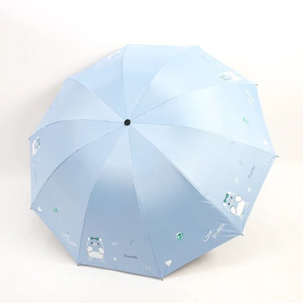 Damen Faltbarer Regenschirm mit niedlichem Panda-Motiv Hover Image