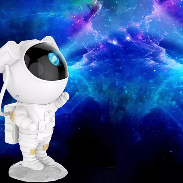 Astronaut Nachtlicht Projektor – LED Sternenhimmel Projektor für Kinderzimmer, Beruhigendes Nachtlicht mit Galaxie- und Weltraumprojektion, Dimmbar und Einstellbar Hover Image