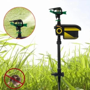 Automatischer, bewegungsaktivierter Gartensprenger zur Tierabwehr – Gartensprenger mit Tiersensor für den Außenbereich Hover Image