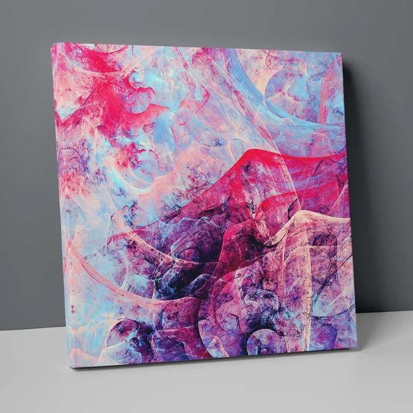 Abstraktes Fraktal Rosa Blau Lila Nr. 2 Druck auf Leinwand