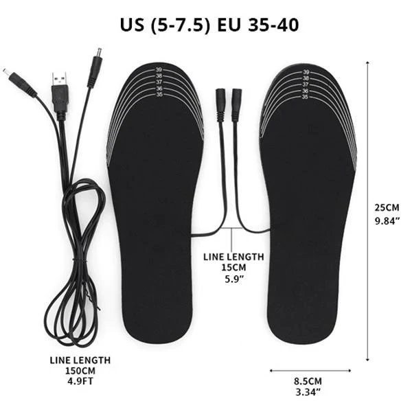 USB beheizte Einlegesohlen Fußwärmer (1 Paar)