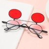 Damen Vintage-Runde Brille mit abnehmbaren Farbfilter