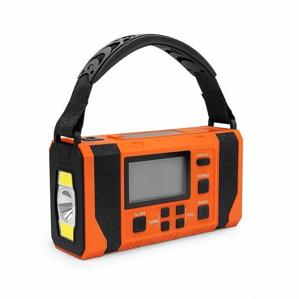 Ultra Emergency Radio – Tragbarer Notfallradio mit 10.000 mAh, Taschenlampe, Leseleuchte und Solarpanel