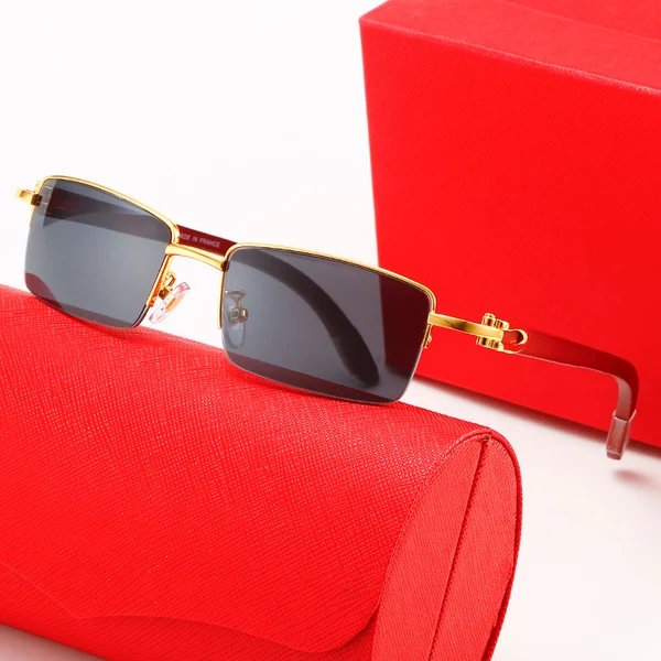 Damen moderne quadratische Sonnenbrille mit luxuriösem Metallrahmen