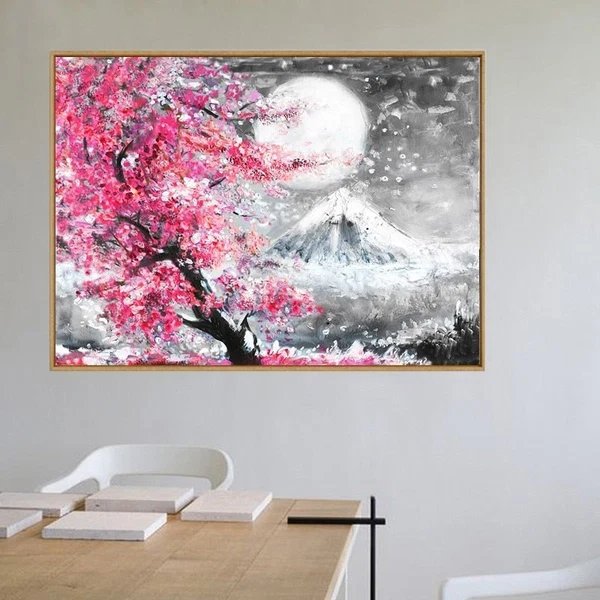 Mount Fuji Kirschblüte Landschaft Japan - Leinwand Wandkunst Gemälde