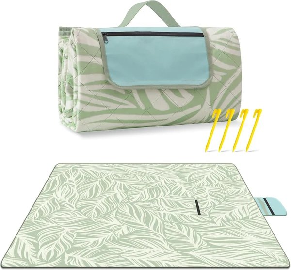 Extra große, wasserdichte Picknickdecke 200 × 200 cm mit 3 Lagen – MeadowRest Hover Image