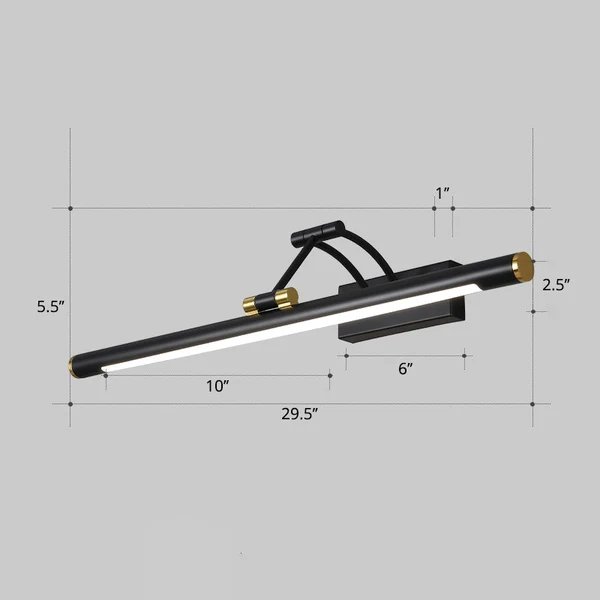 Minimalistische röhrenförmige Vanity-Leuchte Acryl LED-Wandmontage Lampe mit 3-gelenkigem Schwenkarm